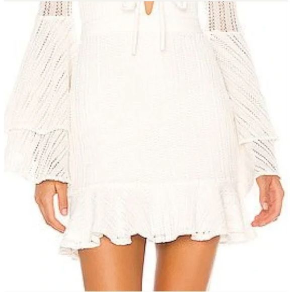 Michael Costello White Off-Shoulder Mini Dress - Picture 3 of 11